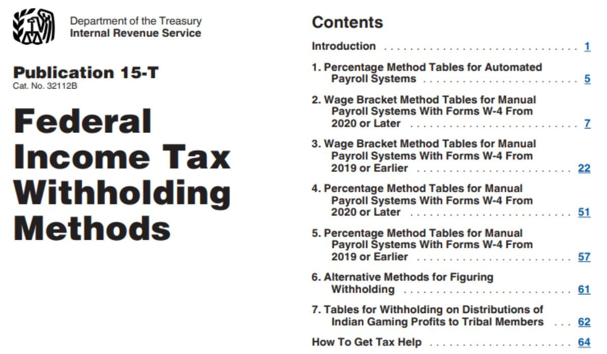 Employer Federal Tax Withholding Tables