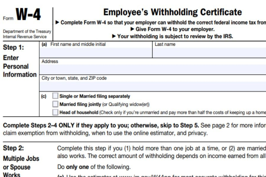 Form W 4 2021 Employee s Withholding Certificate