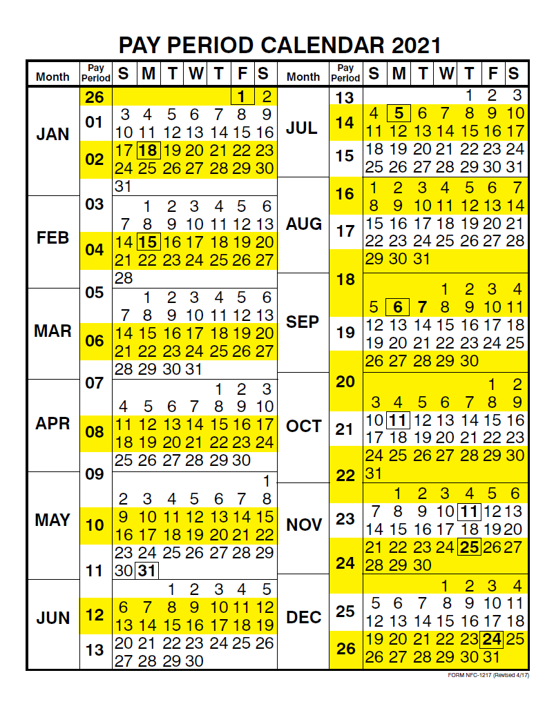Pay Period Calendar 2021 Payroll Calendar